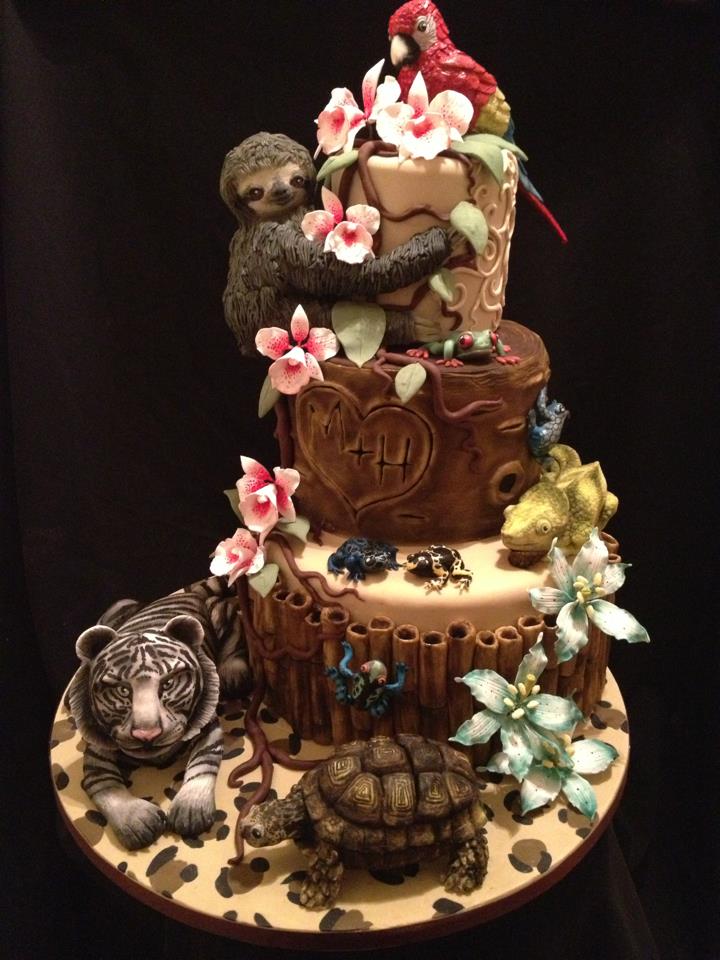 Beautiful Sloth Rainforest Cake